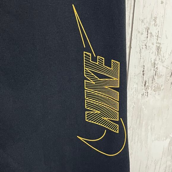 Nike Kids Black Gold Logo Swoosh Standard Fit Jogger Ankle Sweat Pants XL - Picture 3 of 11